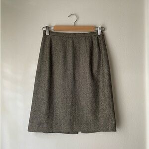 Vintage Talbots herringbone silk wool pencil skirt